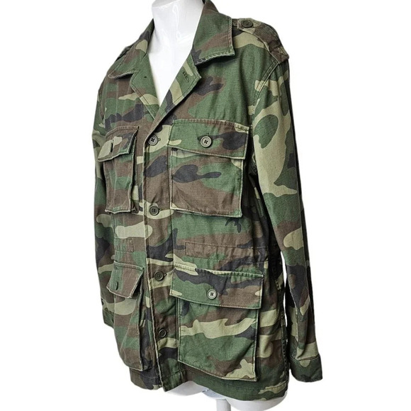 Aritzia TNA Minerva  Camo Green Utility Jacket Cinch Waist Size XS - Picture 2 of 9